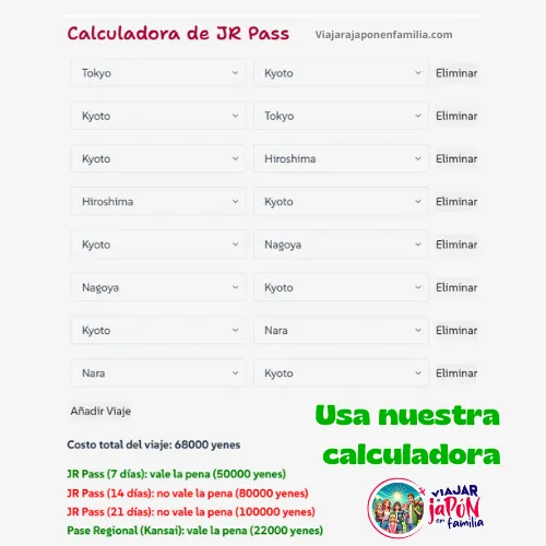 calculadora japan rail pass